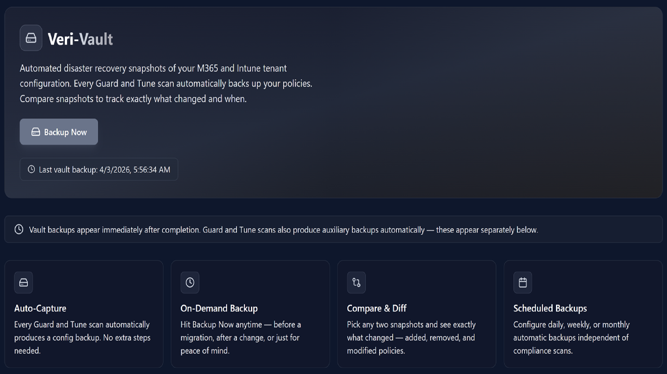 Veri-Vault config backup